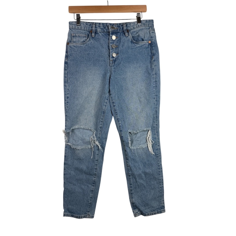 BLANKNYC Womens The Madison Crop High-Rise Jeans Size 27 Blue Denim
